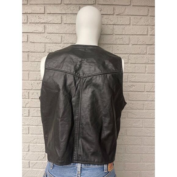 Camel Branded Garments INC Black Leather Vest Size L - Picture 4 of 11